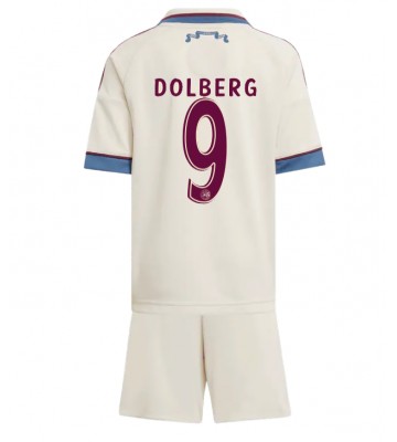 Ajax Kasper Dolberg #9 Terza Maglia Bambino 2025-26 Manica Corta (+ Pantaloni corti)